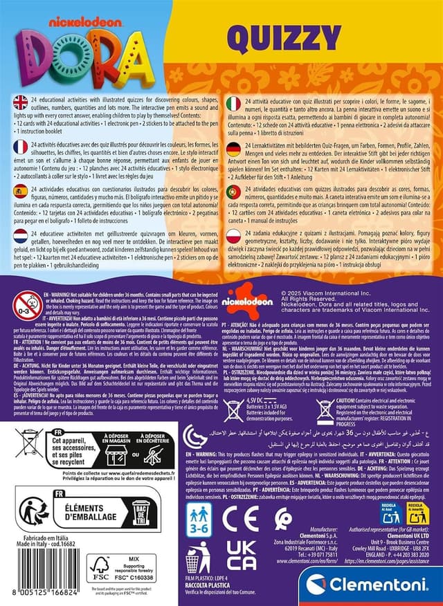 Thumbnail 2 de Clementoni E-Lektor Quiz Basic Dora 16682