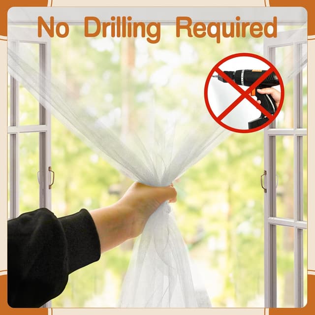 Detalle de Fly Screens for Windows – 3 Pack Self-Adhesive Insect Netting (White Mesh, DIY Cut to Size)