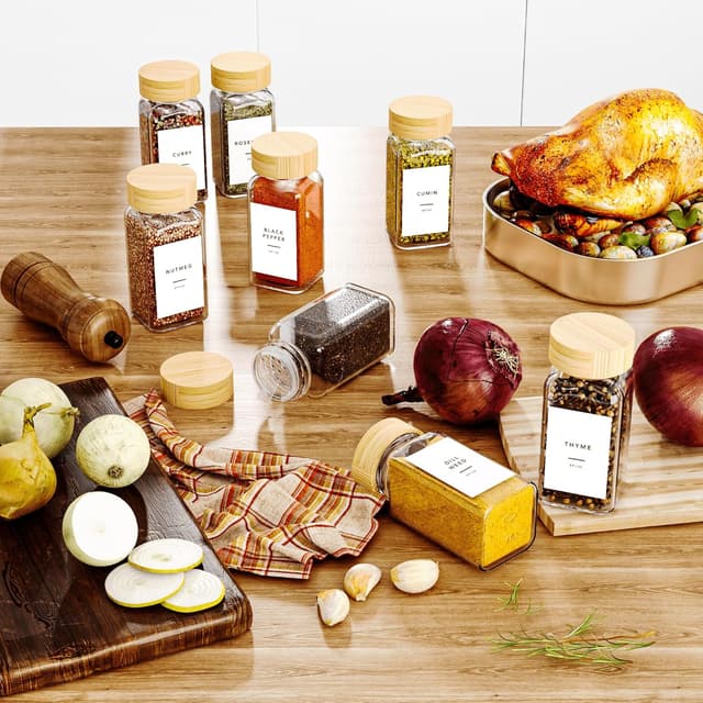 Detalle 1 de DIFULI 24 Gewürzgläser Set für Vorrat