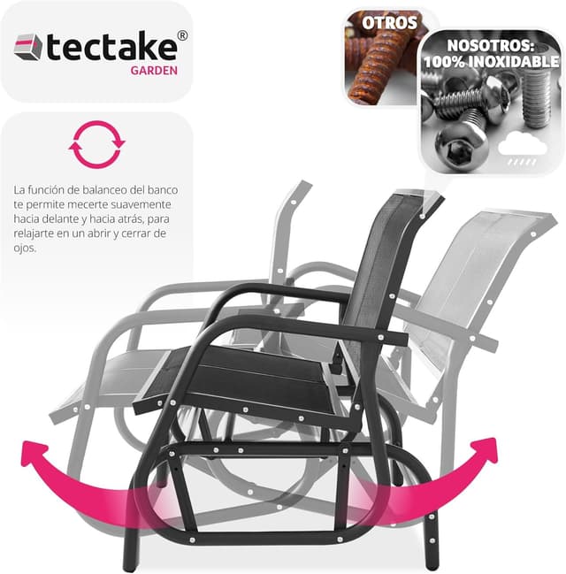 Thumbnail 4 de TecTake® Balancín Banco Exterior Negro