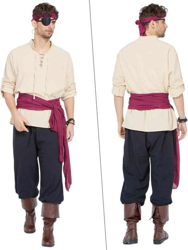 Detalle 2 de Vercico Pirate Costume Adults 5-Piece Set