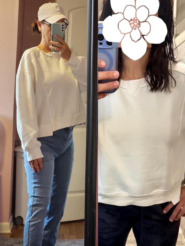 Detalle de Dressmine Women’s oversized cropped long sleeve sweatshirt/crewneck jumper