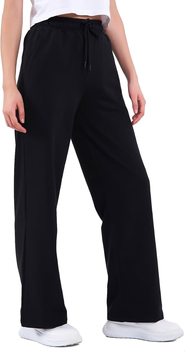 Detalle de COMEOR Women’s Jogging Bottoms – Lightweight Breathable Cotton Straight-Leg Joggers with Pockets