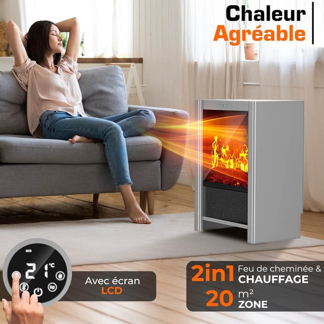 Thumbnail 2 de TRESKO Cheminée électrique 2000W