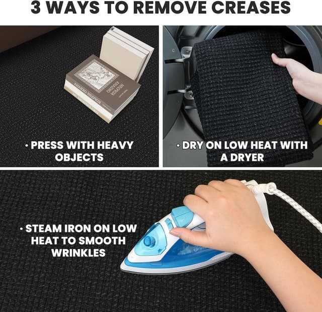 Detalle de EARTHALL Woven Area Rug 5x7 Ft (Black/Grey) Washable, Non-Slip Rubber Backed