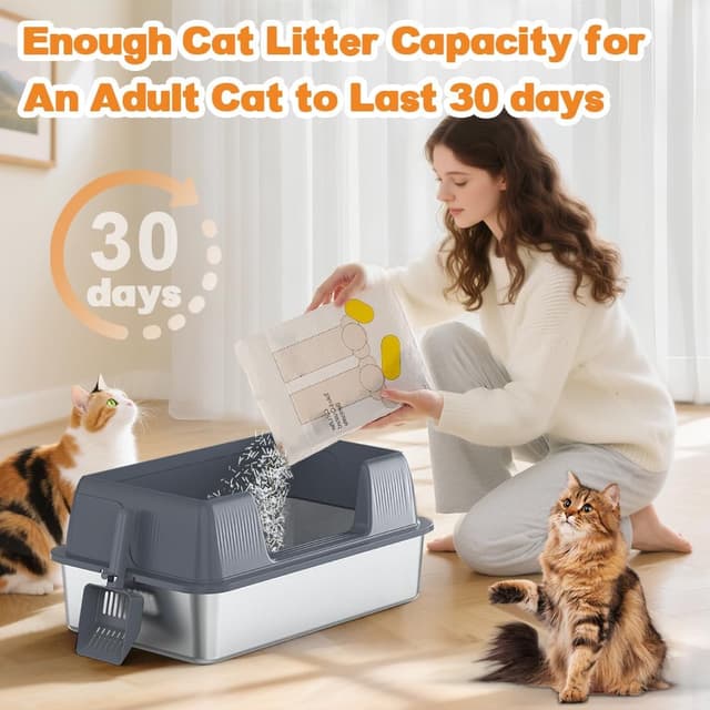 Thumbnail 6 de Vivifying Stainless Steel Cat Litter Tray XL for 8.2 kg cats 🐱