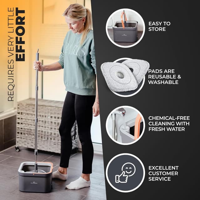 Thumbnail 4 de ALANBERG Spin Mop and Bucket Set