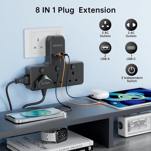 Detalle 2 de Multi Plug Adapter 3250W with USB