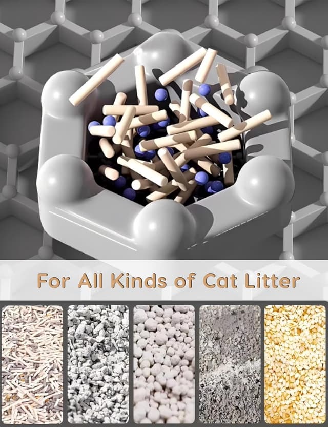 Detalle de Tapis de litière pour chat PalNests, double couche EVA antidérapant imperméable 60 x 40 cm (gris)