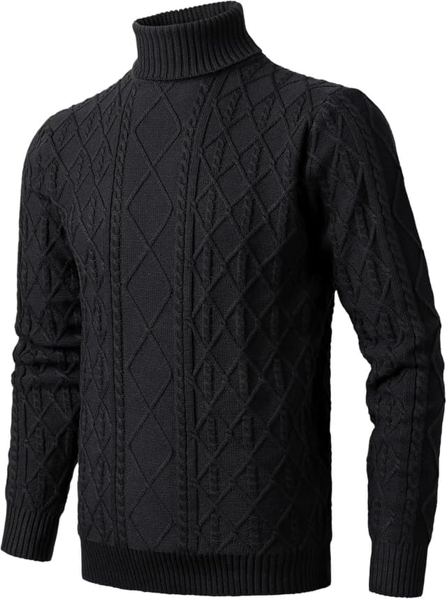 Thumbnail 6 de Herren Rollkragenpullover Zopfstrick Slim Fit