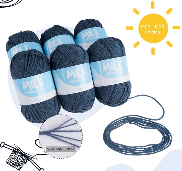 Thumbnail 2 de ilauke Lot de 12 pelotes Laine Très Doux 5-ply