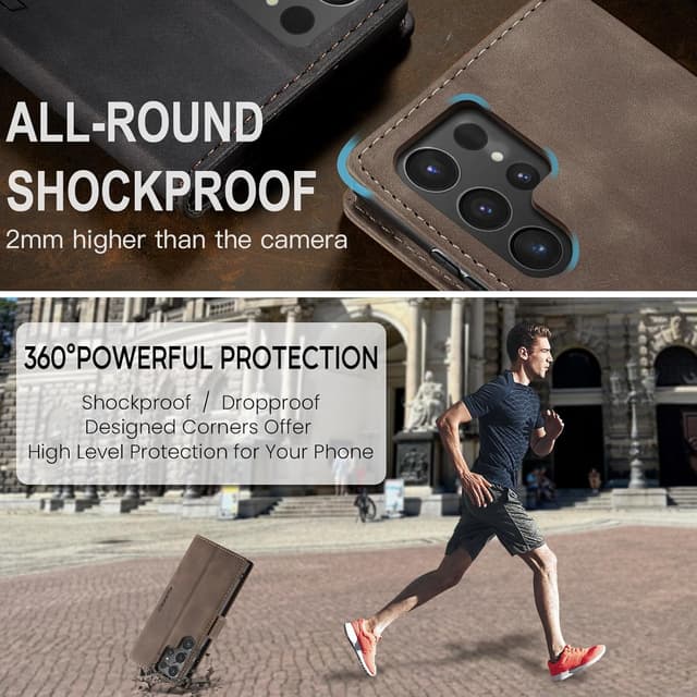 Thumbnail 6 de Lxisxcna Schutzhülle für Samsung Galaxy S24 Ultra 5G (6,8 Zoll) mit Kartenhalter, magnetischem Ständer und Flip-Case