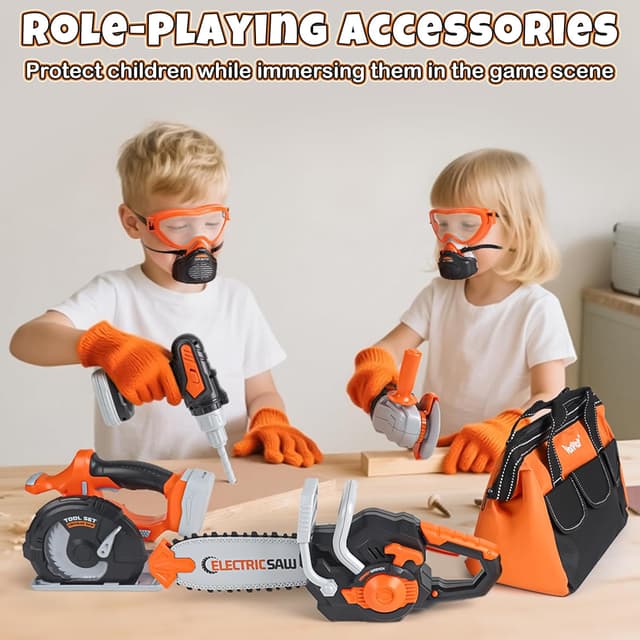 Thumbnail 6 de Vanplay Kids Toys Tool Set with 4 Main Tools and Tool Bag (Pretend Play for 3–4 Year Olds)