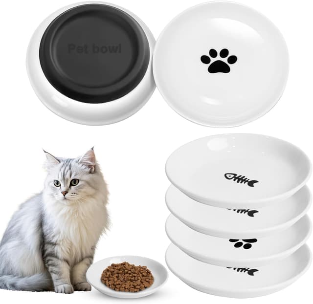 Detalle de ACOMTUO set da 6 ciotole per gatti in ceramica con base antiscivolo in gomma