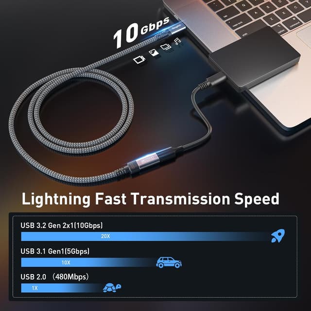 Detalle de Wengshini USB C Verlängerung 1,5 m