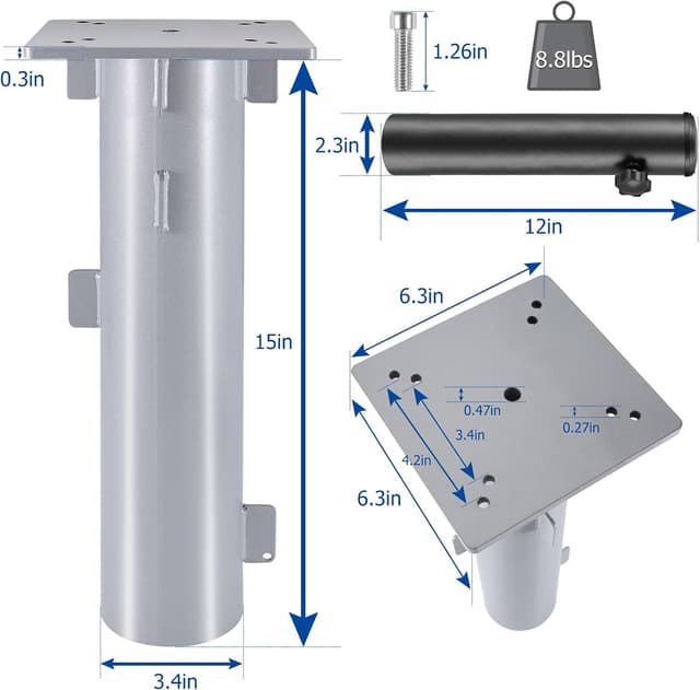 Detalle 2 de SLIIMU Universal Metall Bodenplatte 15in ⛱