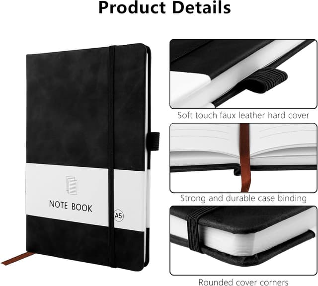 Detalle de A5 Notebook 2 Pack — 200 pages, hardback