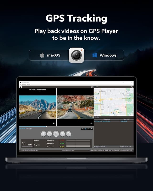 Detalle 2 de WOLFBOX G930 10" Rearview Mirror Dash Cam