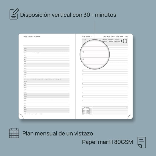 Detalle 2 de POPRUN Agenda 2026 Día por Página 21,5x14,5 cm