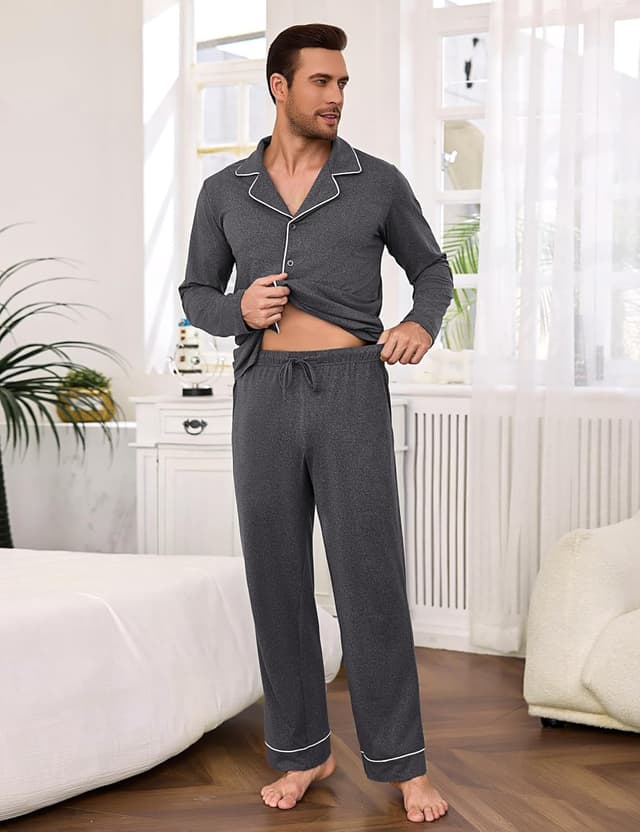 Thumbnail 1 de Bresdk Pigiama Uomo Cotone Lungo Invernale