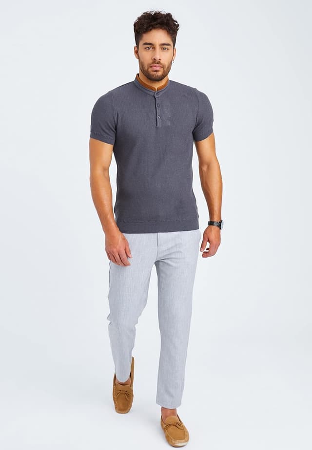 Detalle 2 de Leif Nelson LN7705 maglietta da uomo a maniche corte con scollo rotondo