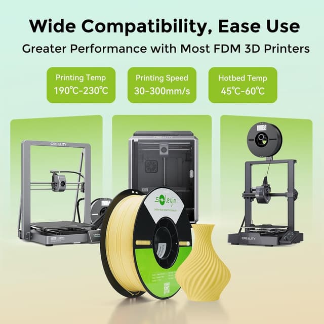 Thumbnail 6 de Creality Soleyin Ultra PLA 1,75 mm giallo ananas (1 kg) per stampanti 3D FDM, alta velocità fino a 300 mm/s