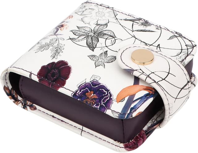 Detalle de Kilofly Genuine Leather Double Lipstick Case with Mirror and Gift Box (Flower 04)