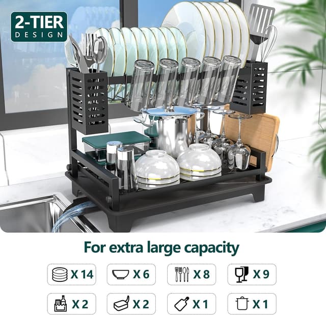 Detalle 2 de B-Land 2-Tier Dish Drying Rack