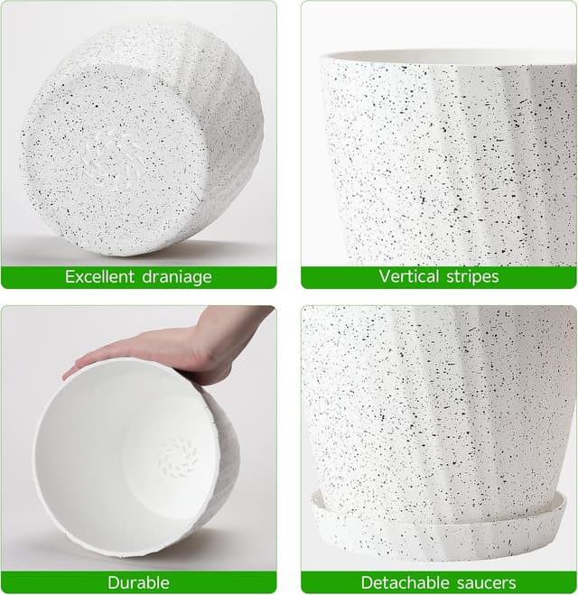 Detalle de Plastic Plant Pots 6 pack for indoor use