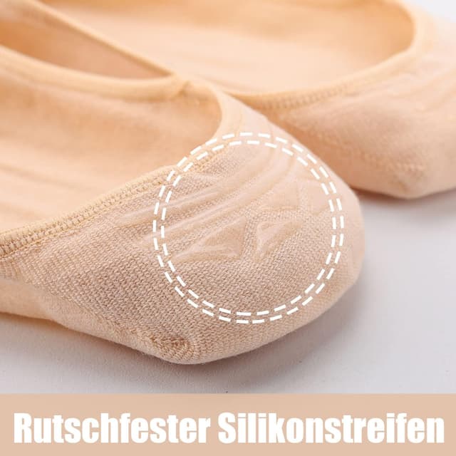Detalle 2 de Toes Home Füßlinge Ballerina Socken für Damen (8 Paar) – rutschfeste No-Show Sneaker Socken
