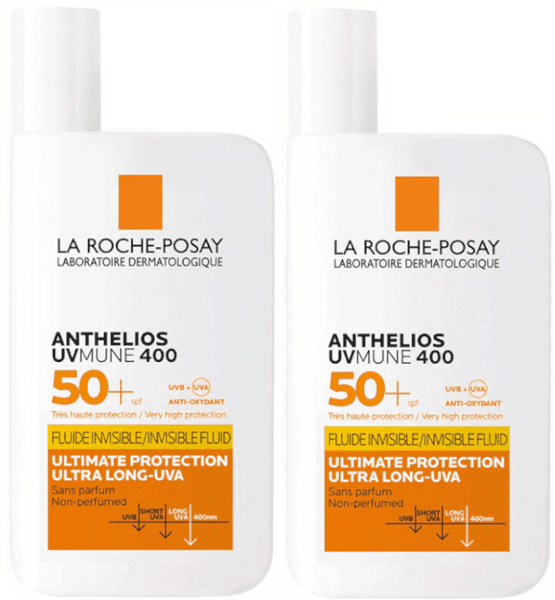 Imagen de La Roche Posay Anthelios UV-MUNE 400 SPF50+ 🌞 Fluido Invisible 2×50 ml en OfertitasTOP