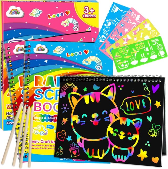 Thumbnail 6 de ZMLM Rainbow Scratch Notebook 2-Pack 🎨