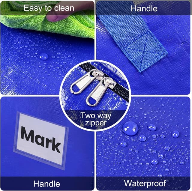 Detalle de Lot de 8 sacs de rangement vêtements ZFWDSY (93 L) : alternative aux cartons de déménagement