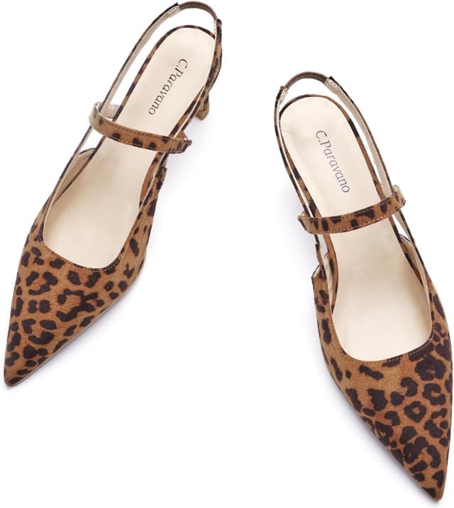 Thumbnail 6 de C.Paravano Women’s Slingback Flats with Pointed Toe & 2.5" Kitten Heels