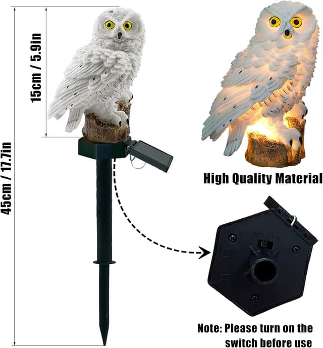 Thumbnail 6 de XVZ Solar-Gartenlampen mit Eulenmotiv für außen – Solarlampen als Gartendeko für Rasen & Terrasse