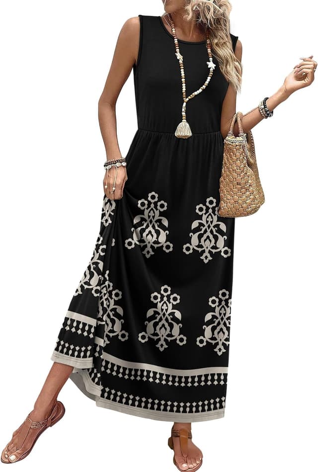 Detalle de WIHOLL Summer Dresses 2026 Maxi Dress 1 pocket