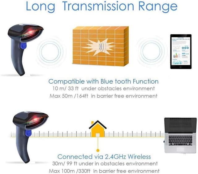 Thumbnail 5 de NETUM Lettore Codici a Barre Wireless Bluetooth 30m