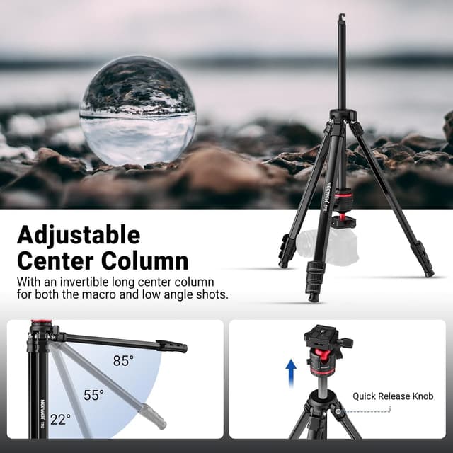 Thumbnail 3 de NEEWER BASICS TP12 169 cm travel tripod for DSLR