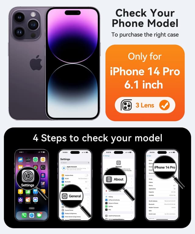 Thumbnail 1 de CANSHN Magnetic iPhone 14 Pro Case 6.1in