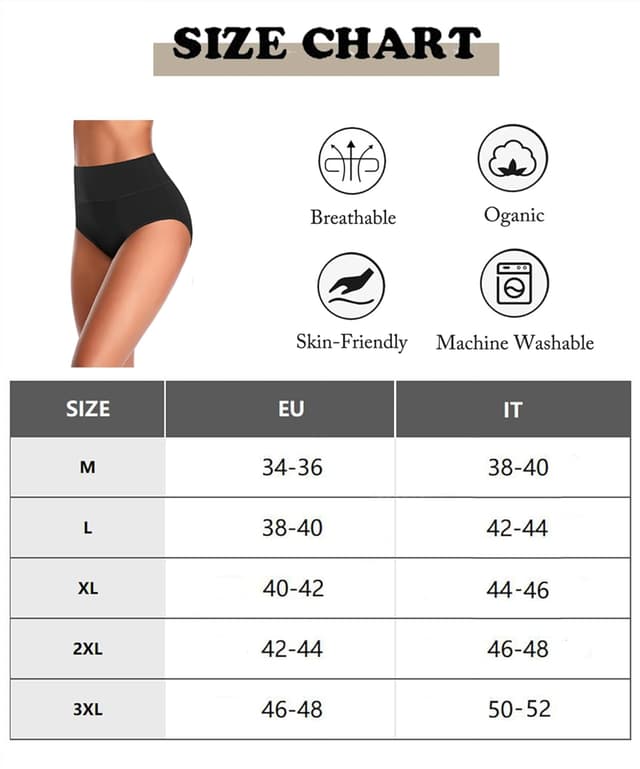 Thumbnail 6 de Coswind lot de 5 culottes femme en coton taille haute anti-transpiration