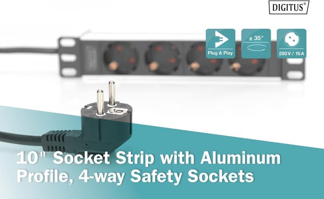 Thumbnail 1 de DIGITUS DN-95418 Multipresa 4 vie 1U 10 pollici