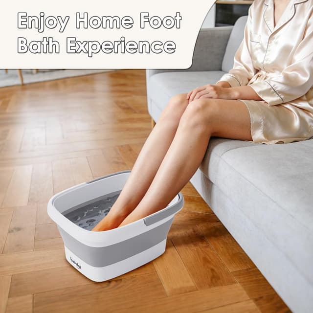 Detalle de Beinilai Collapsible Foot Bath Basin for Soaking Feet with Massage Acupoint Rollers