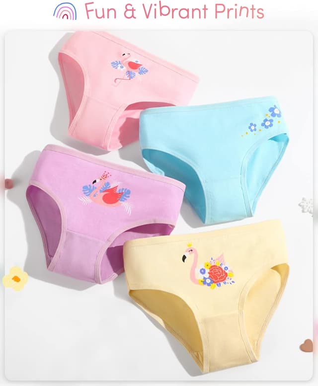 Detalle de Adorel Mädchen Slips aus Baumwoll-Mix – 12er-Pack (Motiv-Design, elastischer Bund)