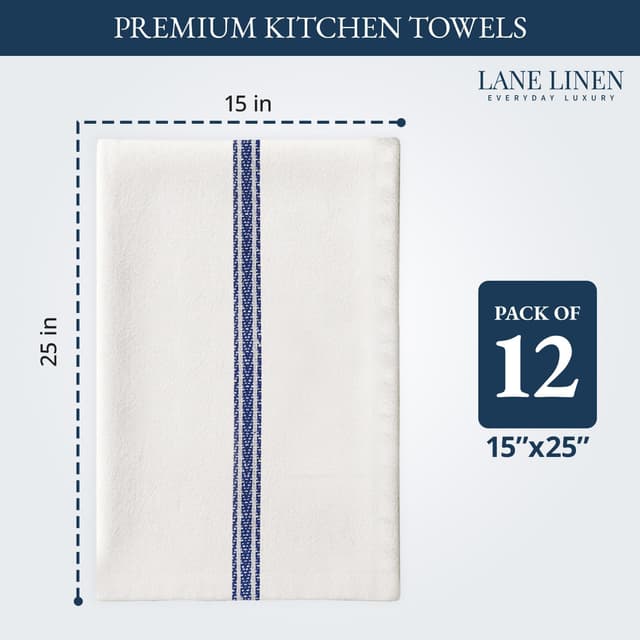 Detalle 2 de LANE LINEN 14x25 Dish Towel Set