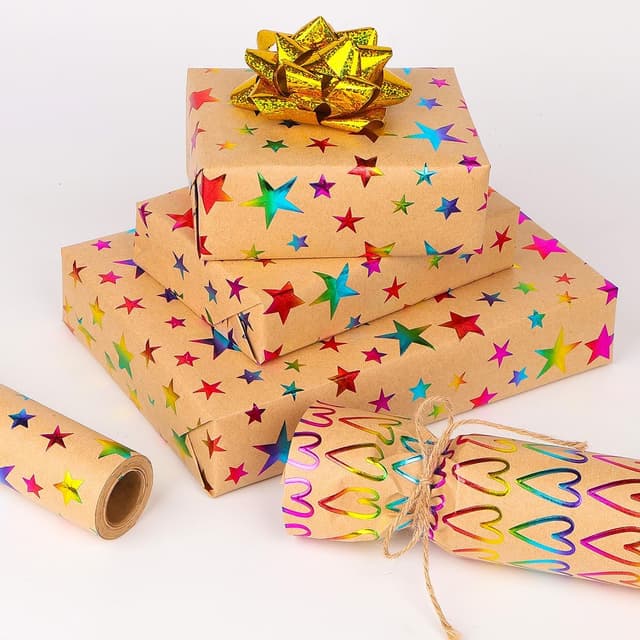 Thumbnail 4 de HBell Kraft Wrapping Paper Roll 10m