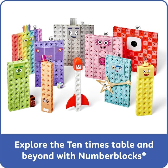 Detalle de hand2mind Numberblocks Heroes with Zeroes MathLink Cubes Activity Set (Numberblocks licensed math cubes)