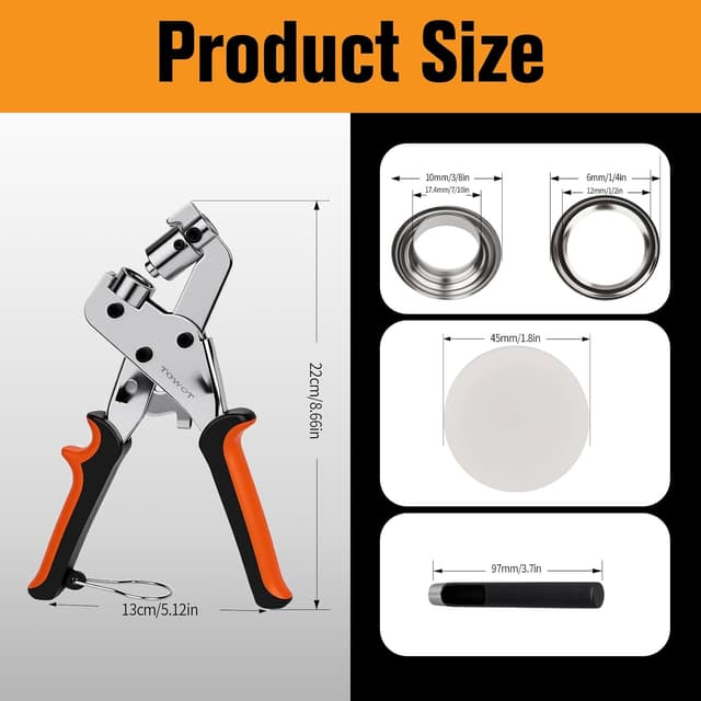 Detalle de TOWOT eyelet punch kit 500 pcs 10mm