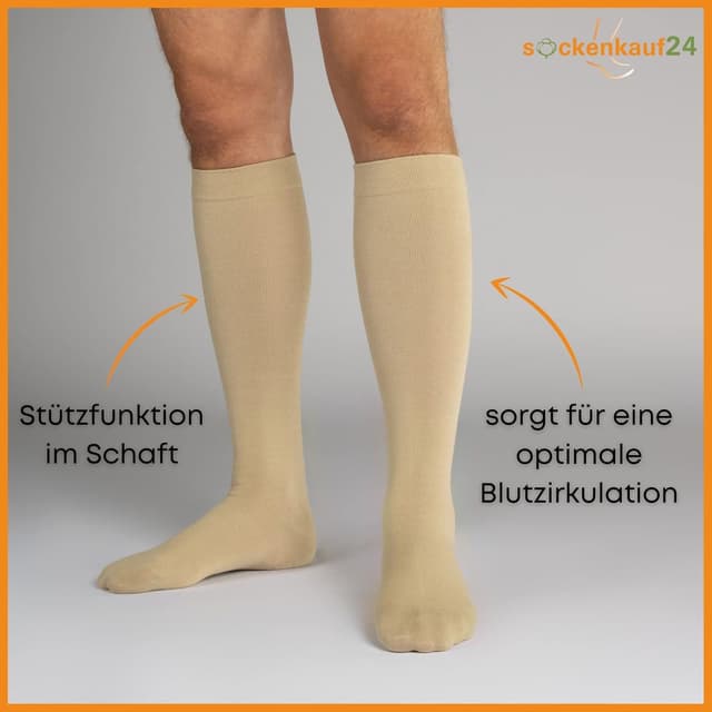 Detalle de sockenkauf24 Stützstrümpfe (1/2/4 Paar) für Damen & Herren – Kompressions- und Reisestrümpfe