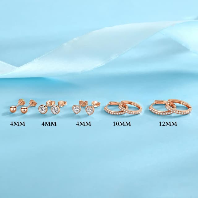 Detalle de Ecripe 925 Silber Ohrringe Set 5 Paare