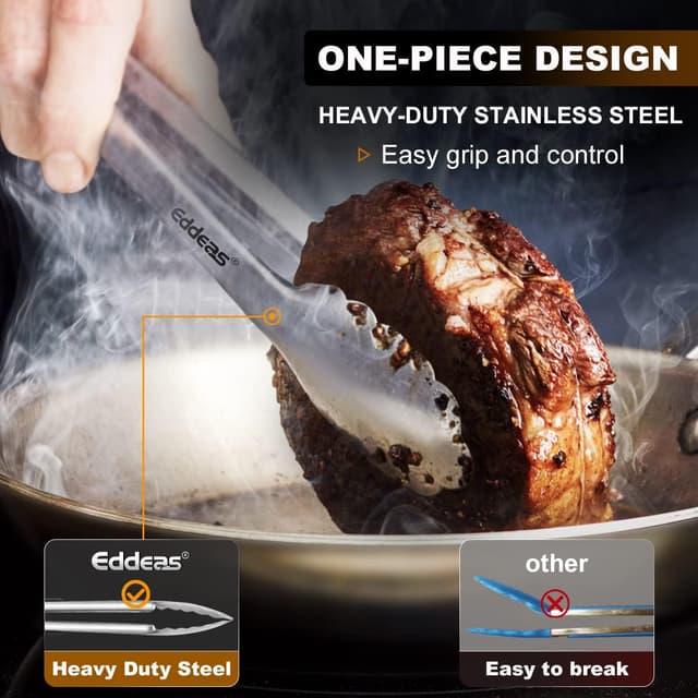 Detalle 2 de Heat Resistant Kitchen Tongs 7/9/12in 🍴